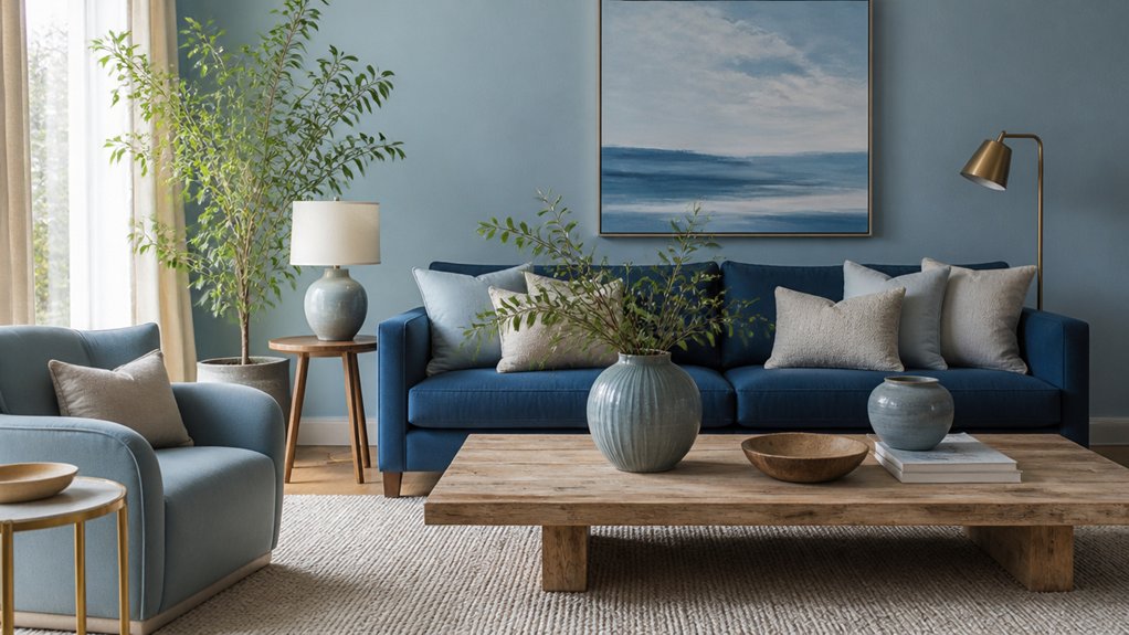 calm blue living room