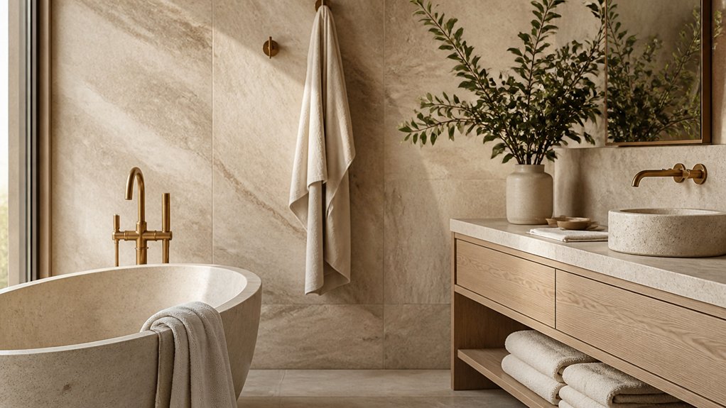 natural earthy bathroom tones